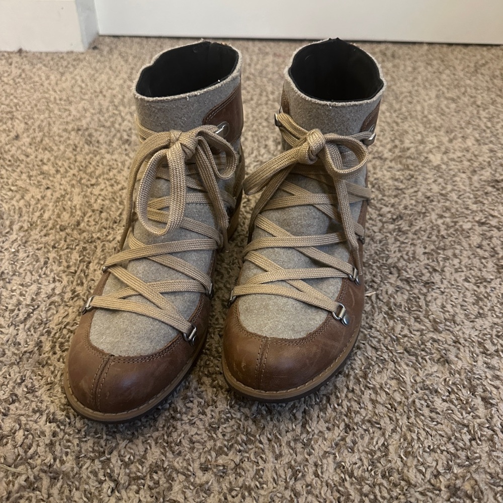Merrell Brown and Beige Lace-Up Women's Ankle Booties